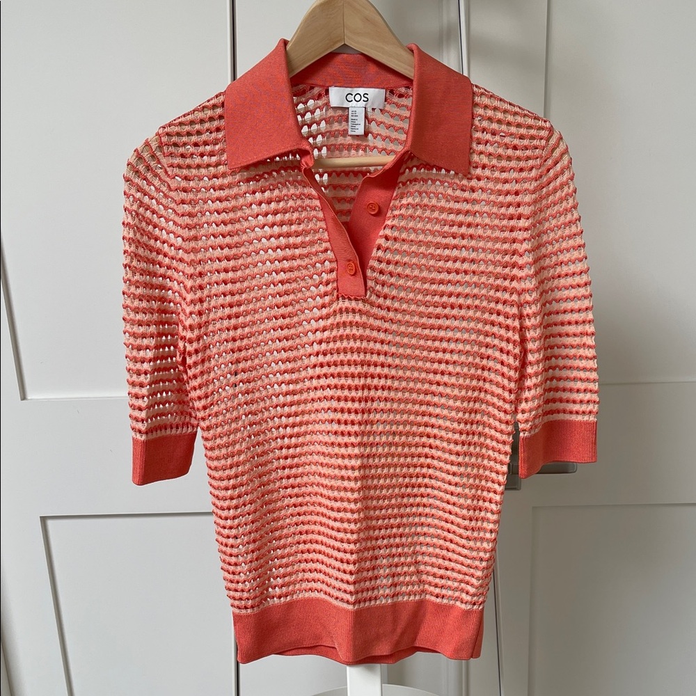 COS Women's V-Neck Coral Sweater